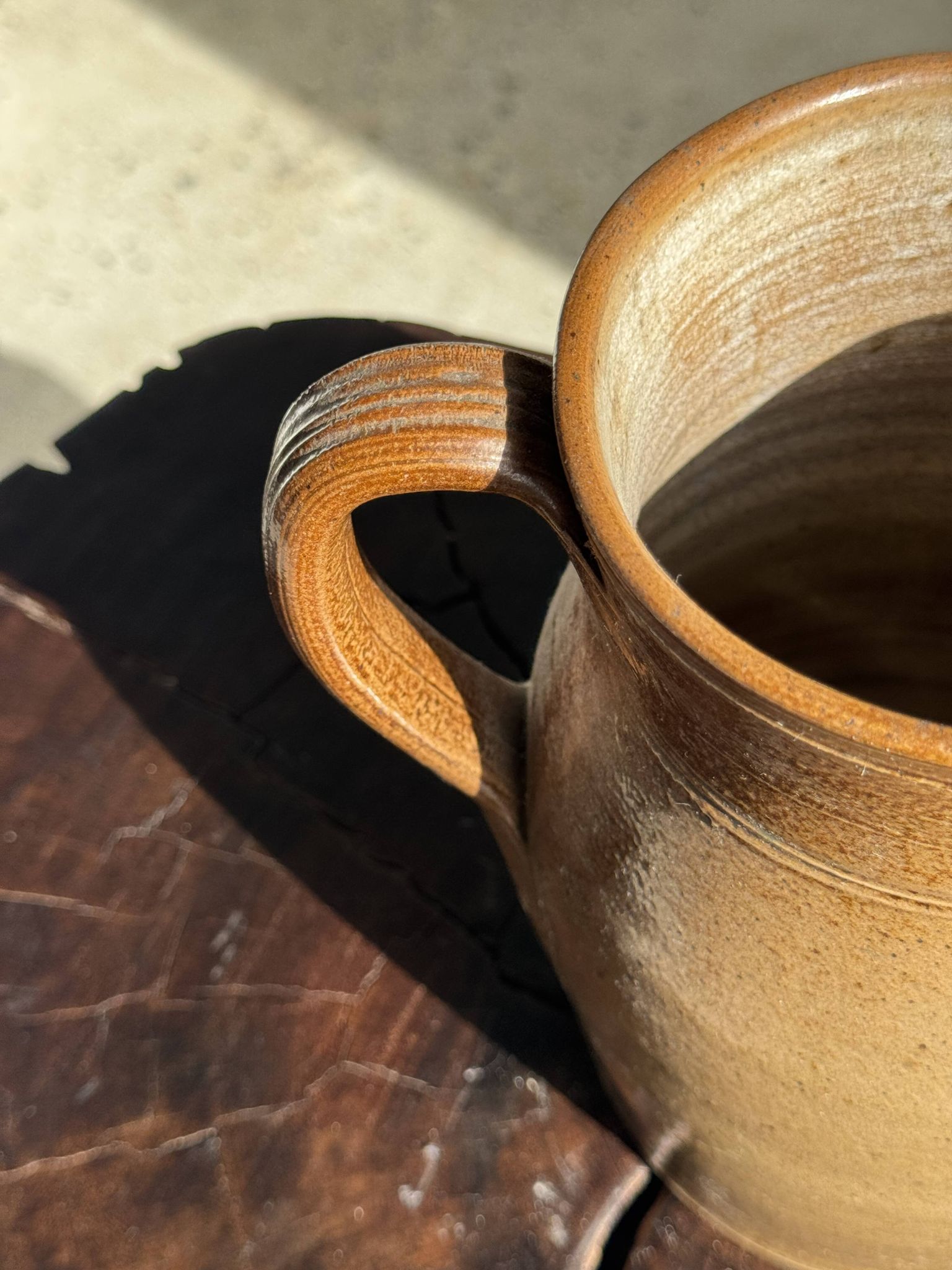 Large stoneware jug marked with pencil underneath H20 D11.