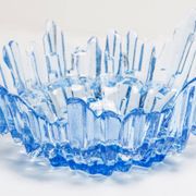Vintage decorative plate in light blue glass, Italy, 1960s.