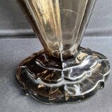 Art Deco smoked glass vase