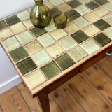 Vintage wood and ceramic table