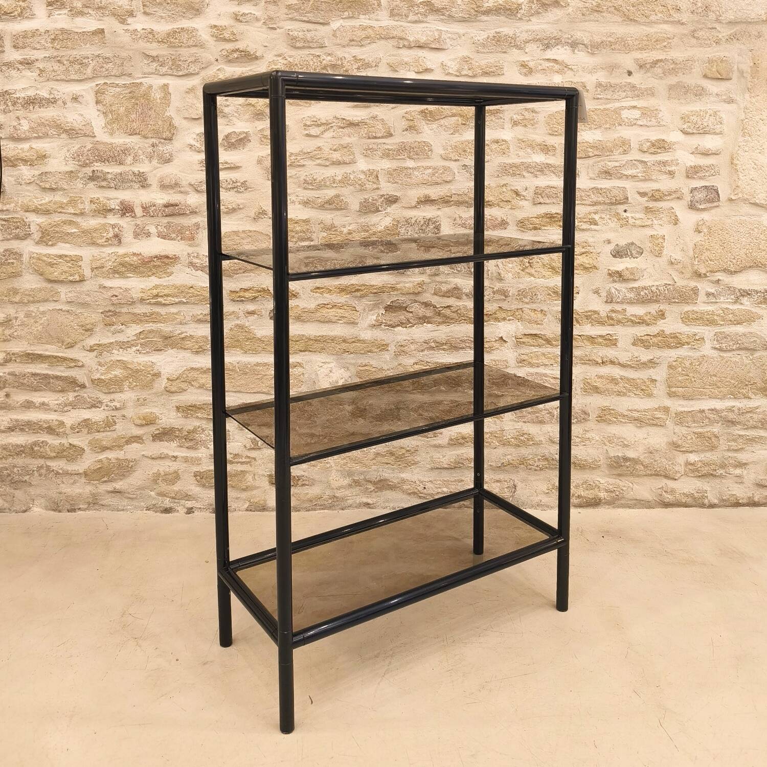 Compact shelving unit with 4 levels, 1970s/80s