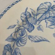 Assiette plate ancienne terre de fer bleu clair HB choisy le roi modèl