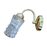 Brass and glass wall lamp