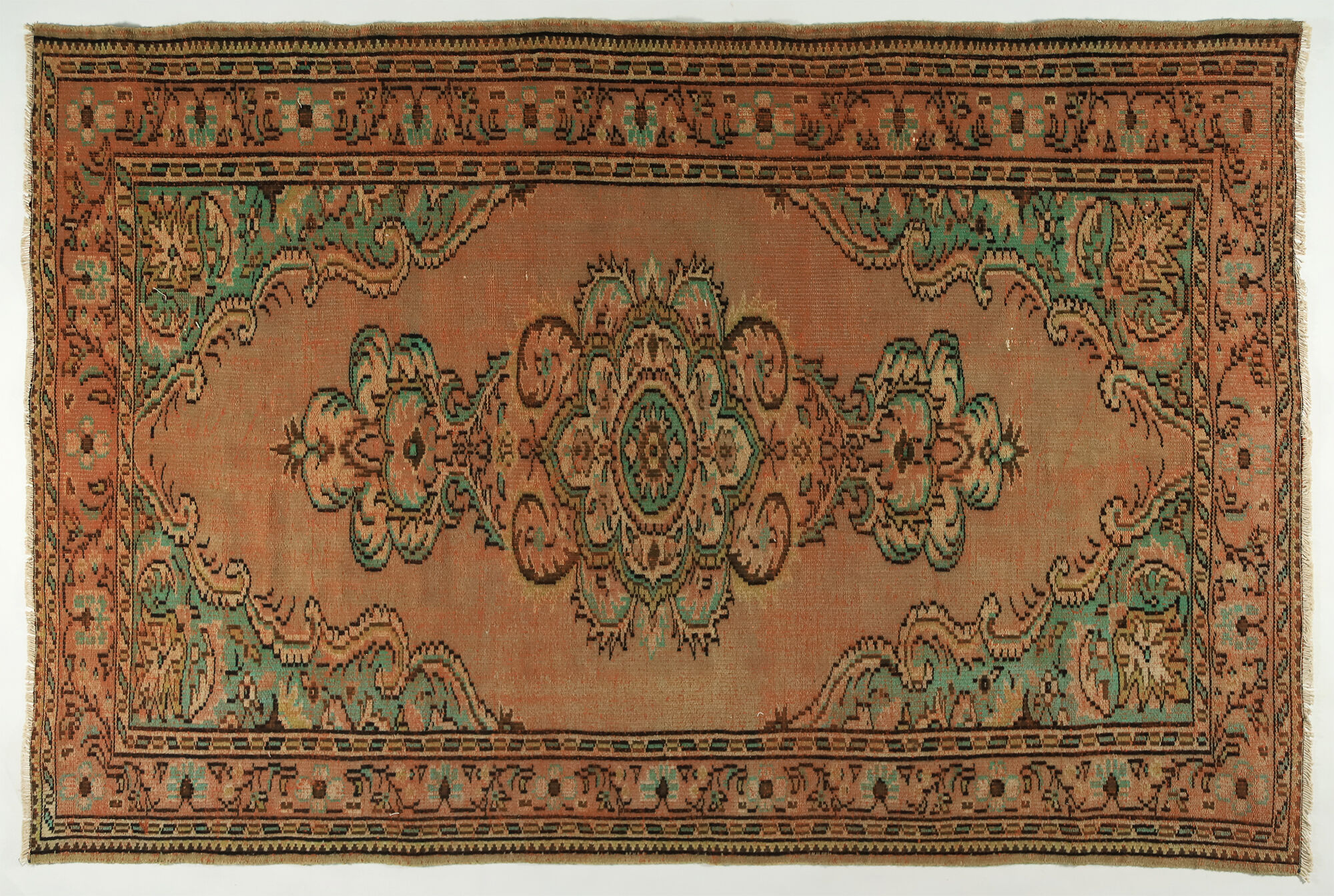 Anatolian handmade vintage rug 255 cm x 168 cm