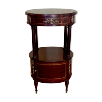 Oval mahogany side table Louis XVI