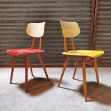 Pair of wooden chairs published by Ton 1960