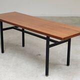 Table basse en métal et bois, ex Tchécoslovaquie 1970