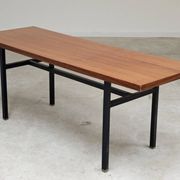 Metal and wood coffee table, former Czechoslovakia 1970
