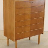 Danish high oak chest of drawers 'Brovst' - Danish design