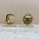 Vintage bookends sun and moon lucite and brass, 1970s