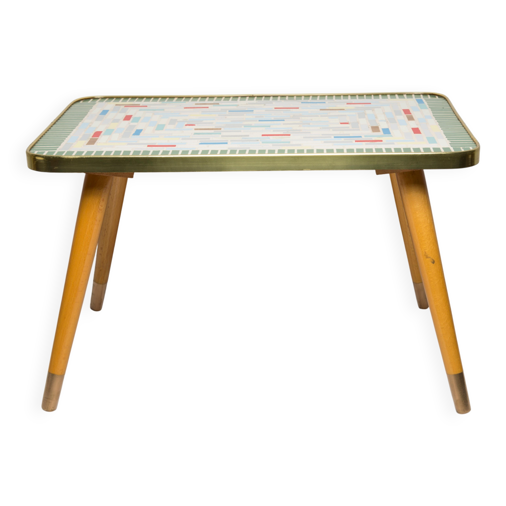 Original flower display in mosaic ceramic, side table, Germany, 1970s