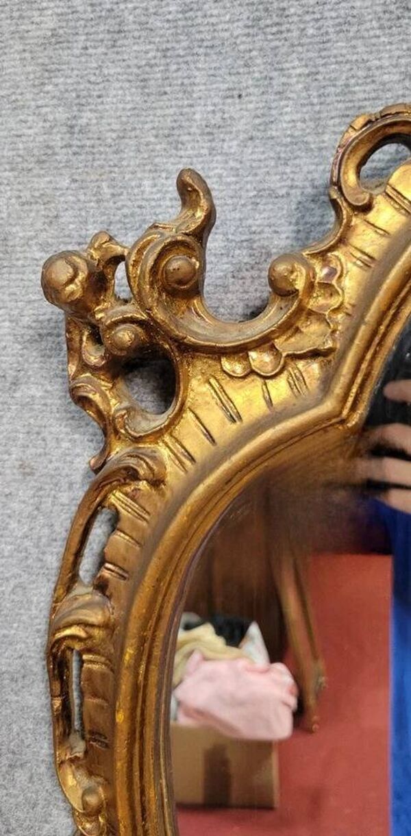 Grand Miroir Baroque Style Louis XV en bois doré époque début XXeme