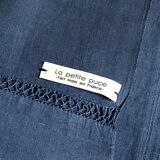 Drap ancien en pur lin lavé teinté en bleu nocturne