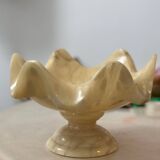 Superb empty pocket cup in white alabaster marble Vintage Italy 1960s