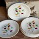 Seven vintage plates in fine earthenware from Gien service Gentilly