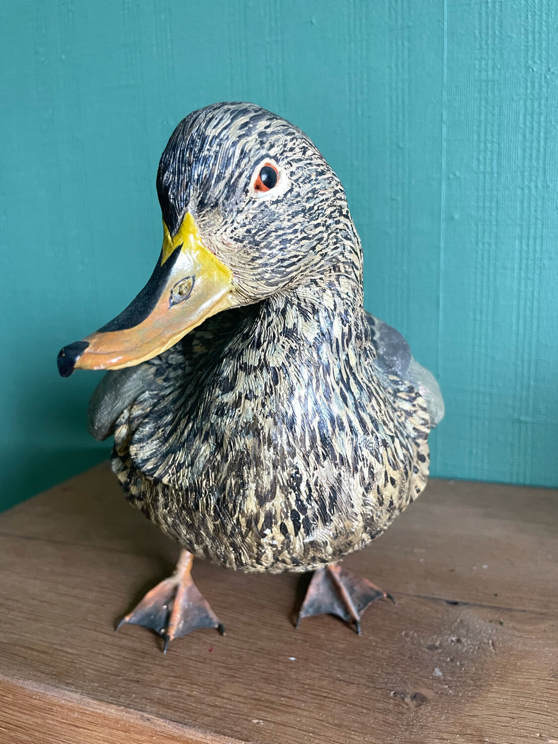 Polychrome terracotta duck