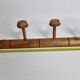 Old wall-mounted portmanteau, 4 patères, in turned wood, 52 cm