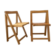 Pair of folding chairs from the 70s in solid beech