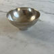 Silver-plated metal bowl — Sleek shape on a stand, modernist style