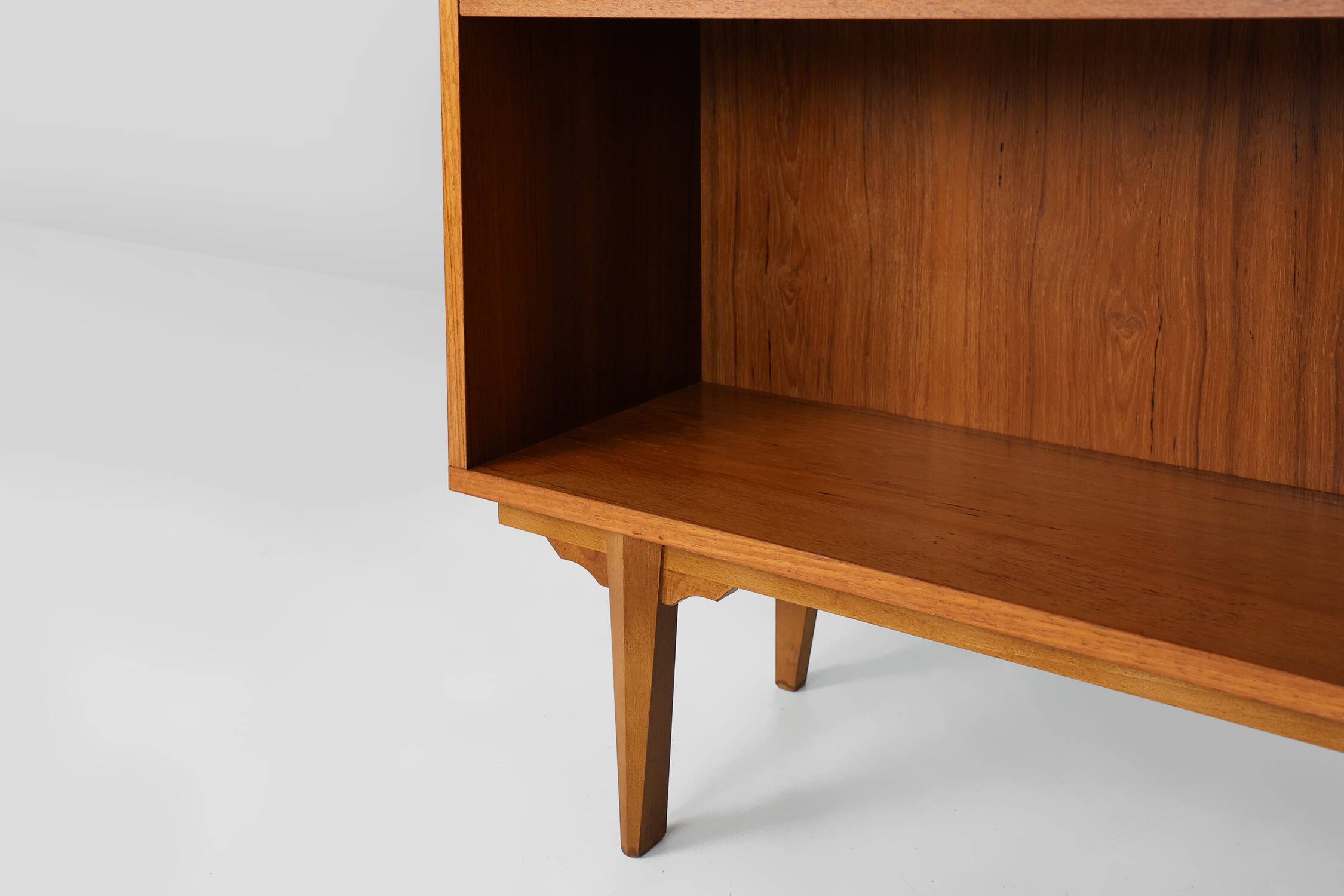 French vintage teak bookcase with 2 shelves from the 1960s