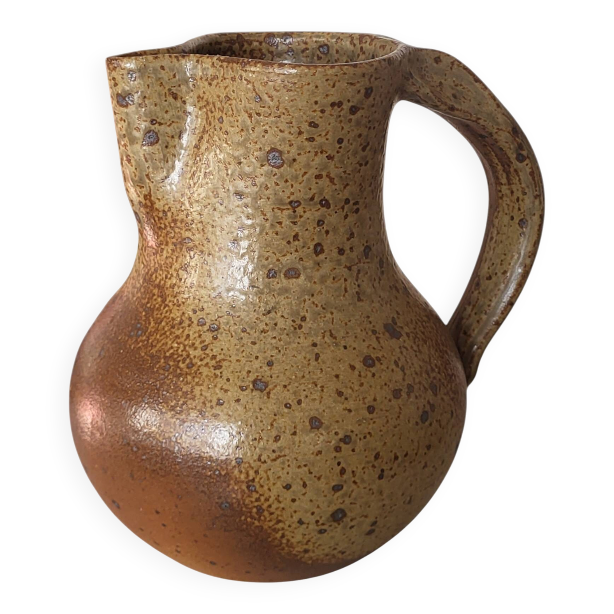 Pyrite stoneware pitcher signed Michel Dumont / Puisaye