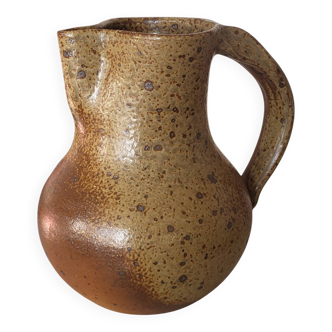 Pyrite stoneware pitcher signed Michel Dumont / Puisaye