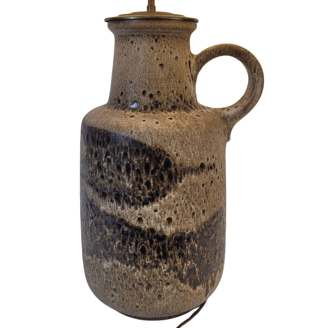 Lámpara cerámica Fat Lava con pantalla original, Scheurich Keramik, 60’s