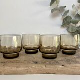 4 verres fumés vintage