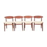 Suite of 4 Scandinavian teak chairs