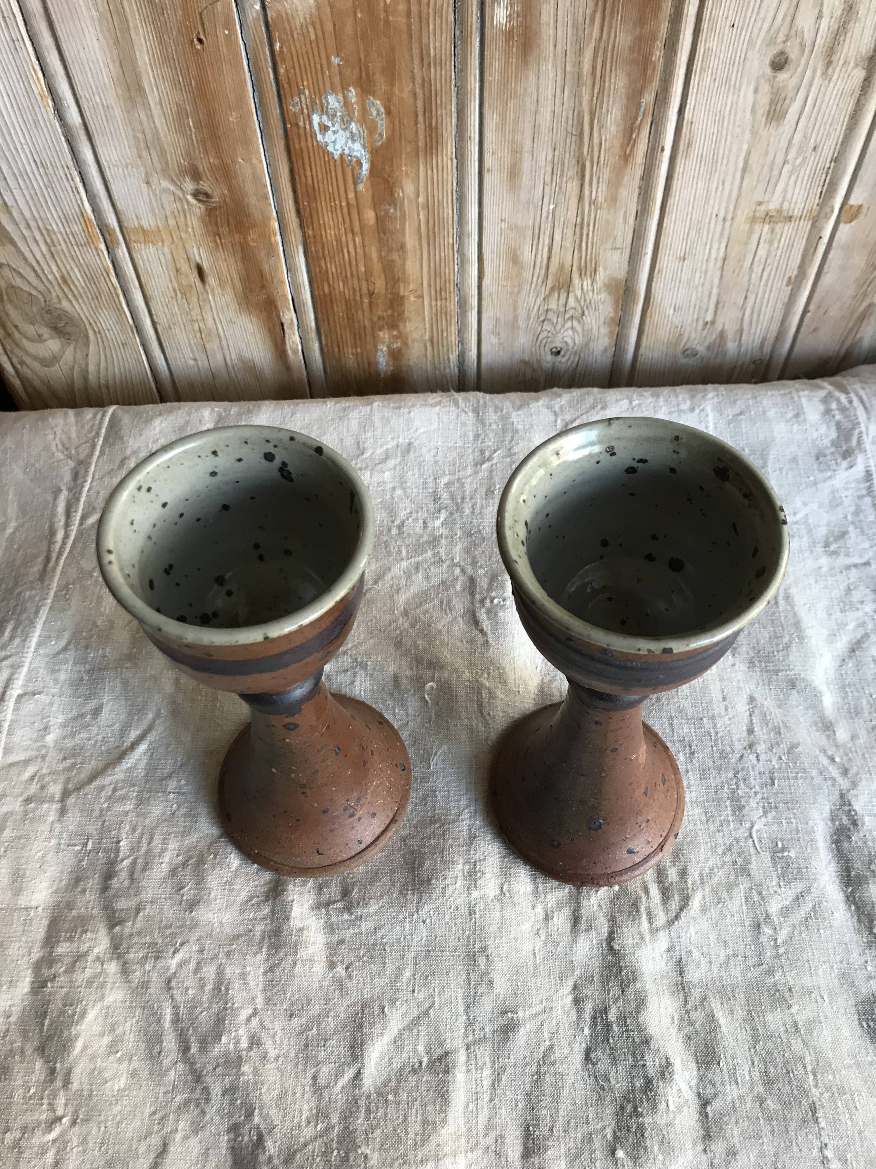 Stoneware candle holders
