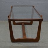 Mid century glass topped coffee table
