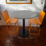 Ceramic high table & 2 chairs