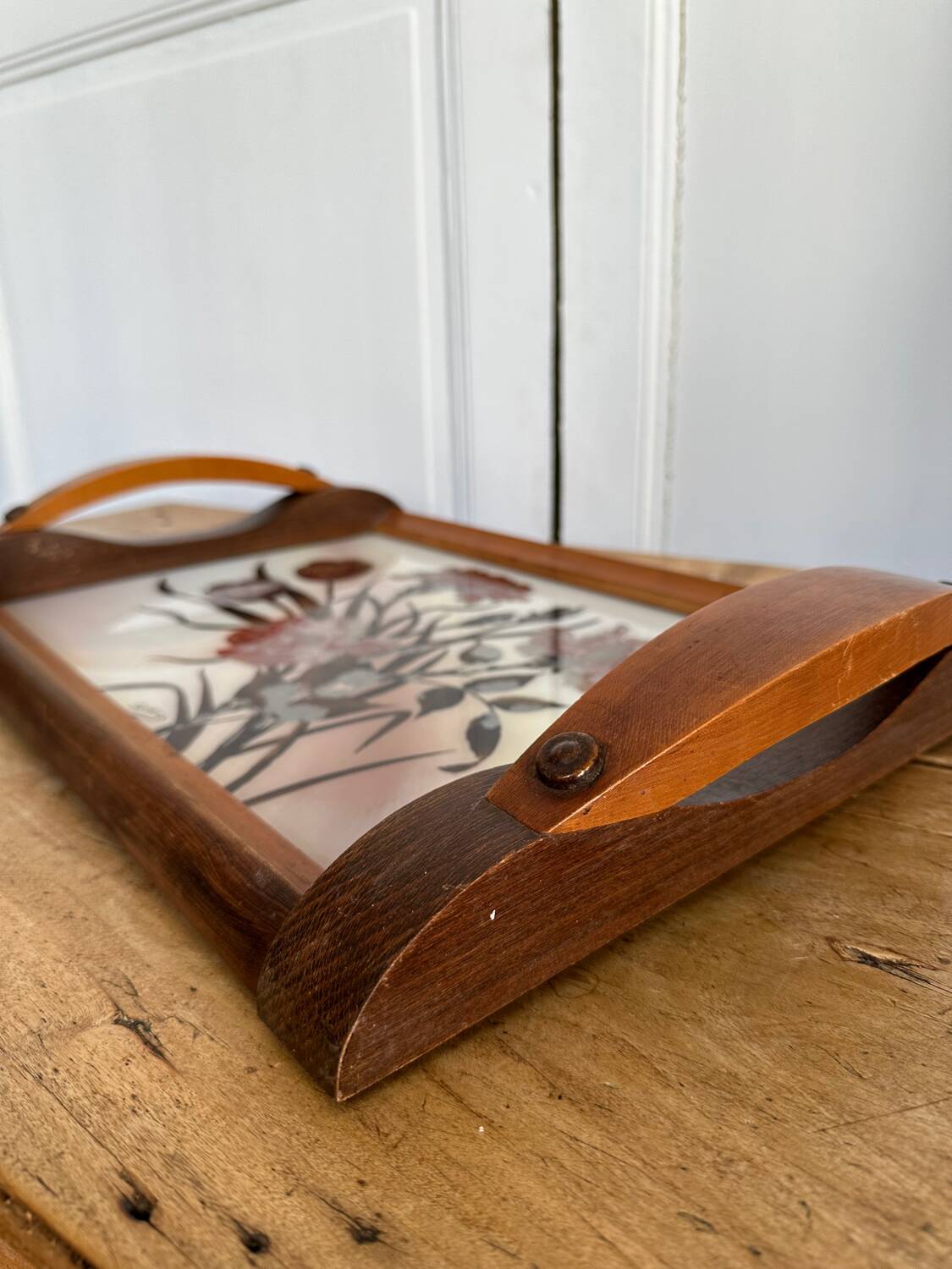 Large art deco tray signed Florel