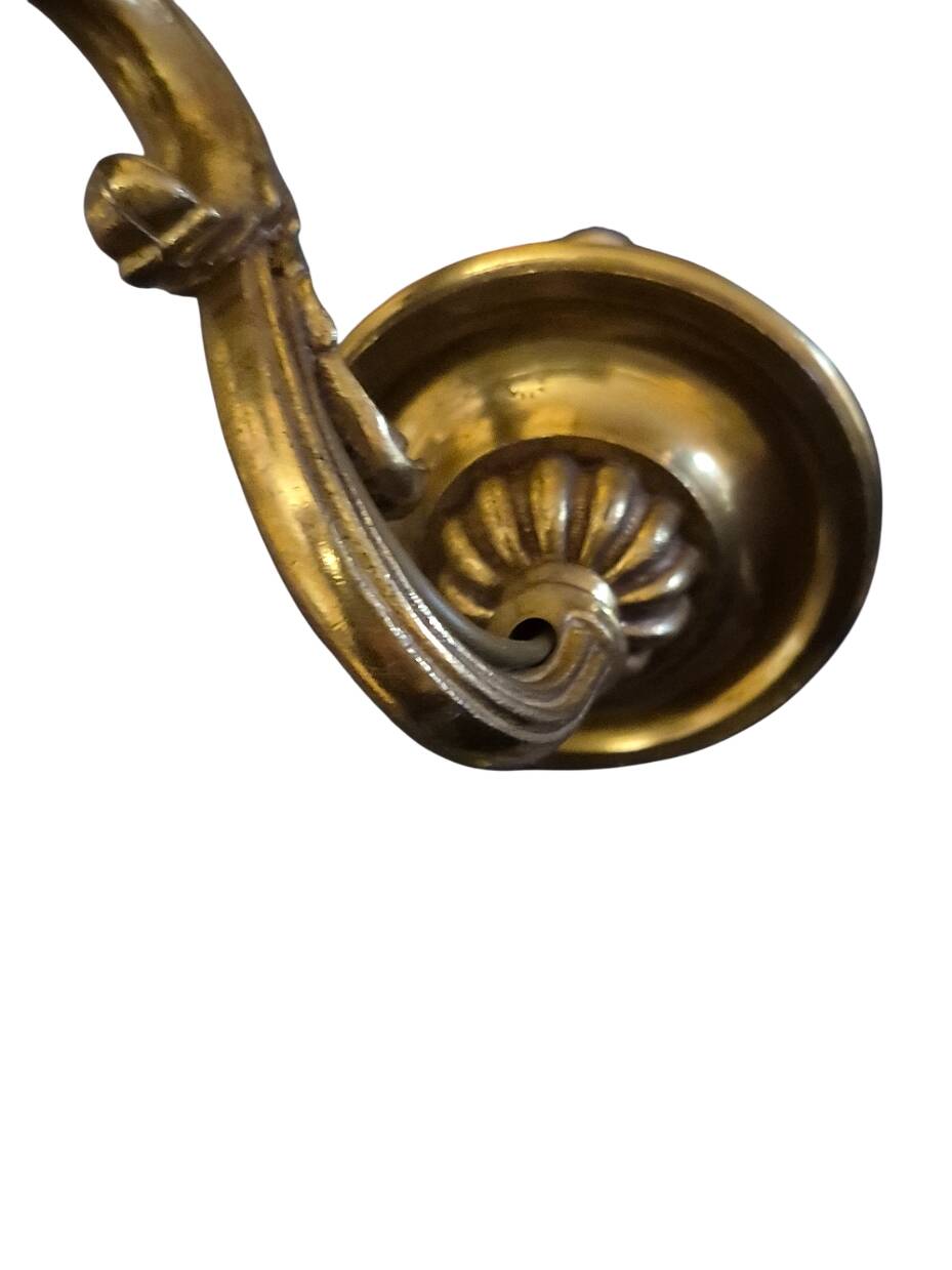 5-arm chandelier + 4 wall sconces MD bronze Louis XV style