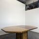 Burr walnut table by Jean Claude Mahey