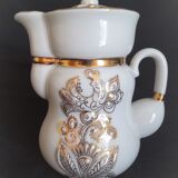 Lomonosov 29-piece porcelain coffee set, cast patterns enhanced with 24k gold