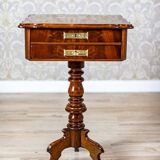 Antique Louis Philippe Sewing Table with Inlaid Top, 1860