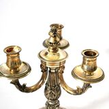Vintage candlestick holder - 3-light metal candelabra
