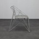 4x Geometric Wire Frame Dining Chairs, Rare
