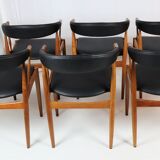 6 Scandinavian teak chairs by Andersen 1960