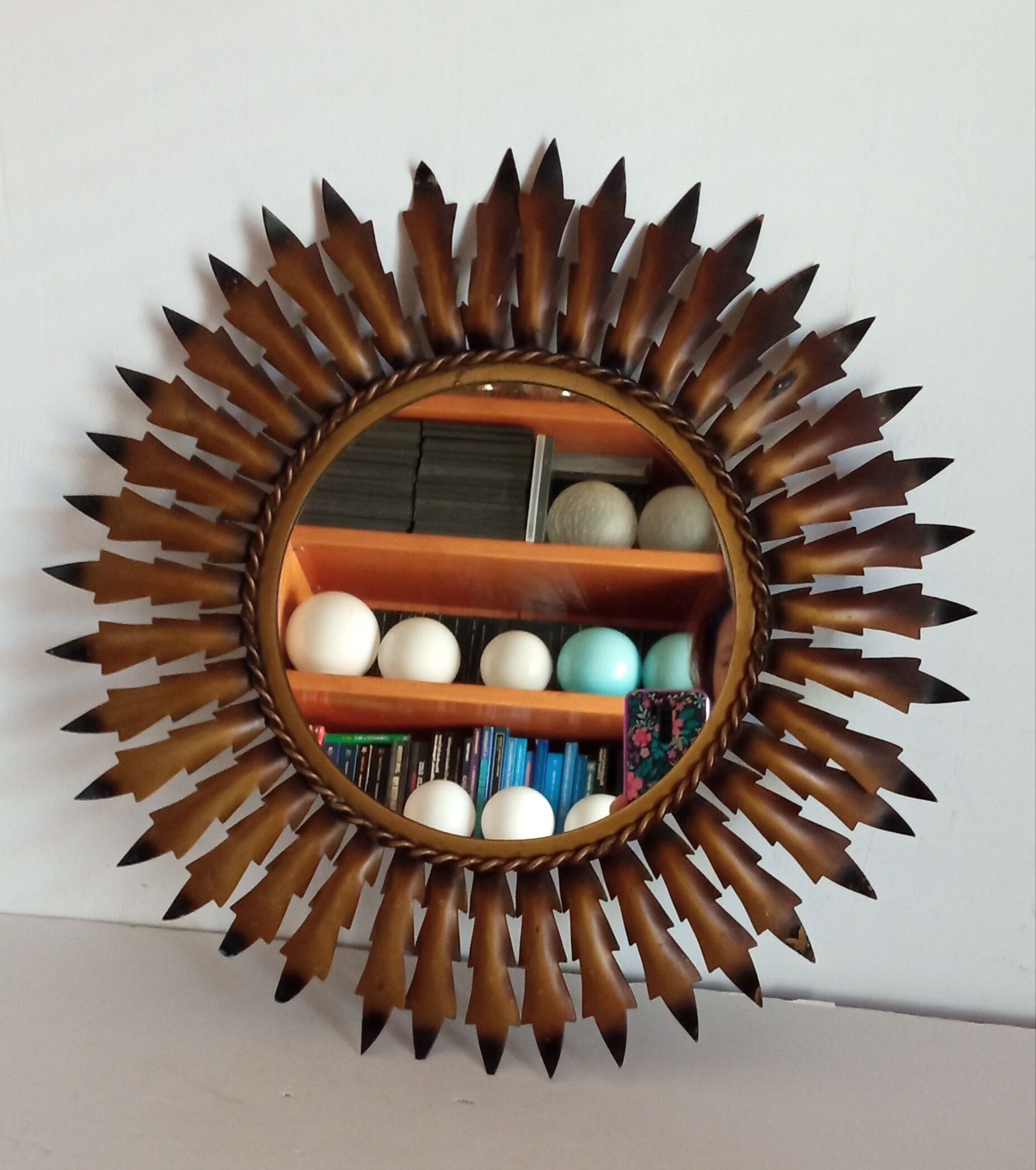 Metal sun mirror, 44 cm