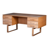 Vintage Oak Desk by Henning Jensen & Torben Valeur for Dyrlund, Denmark, 1960s