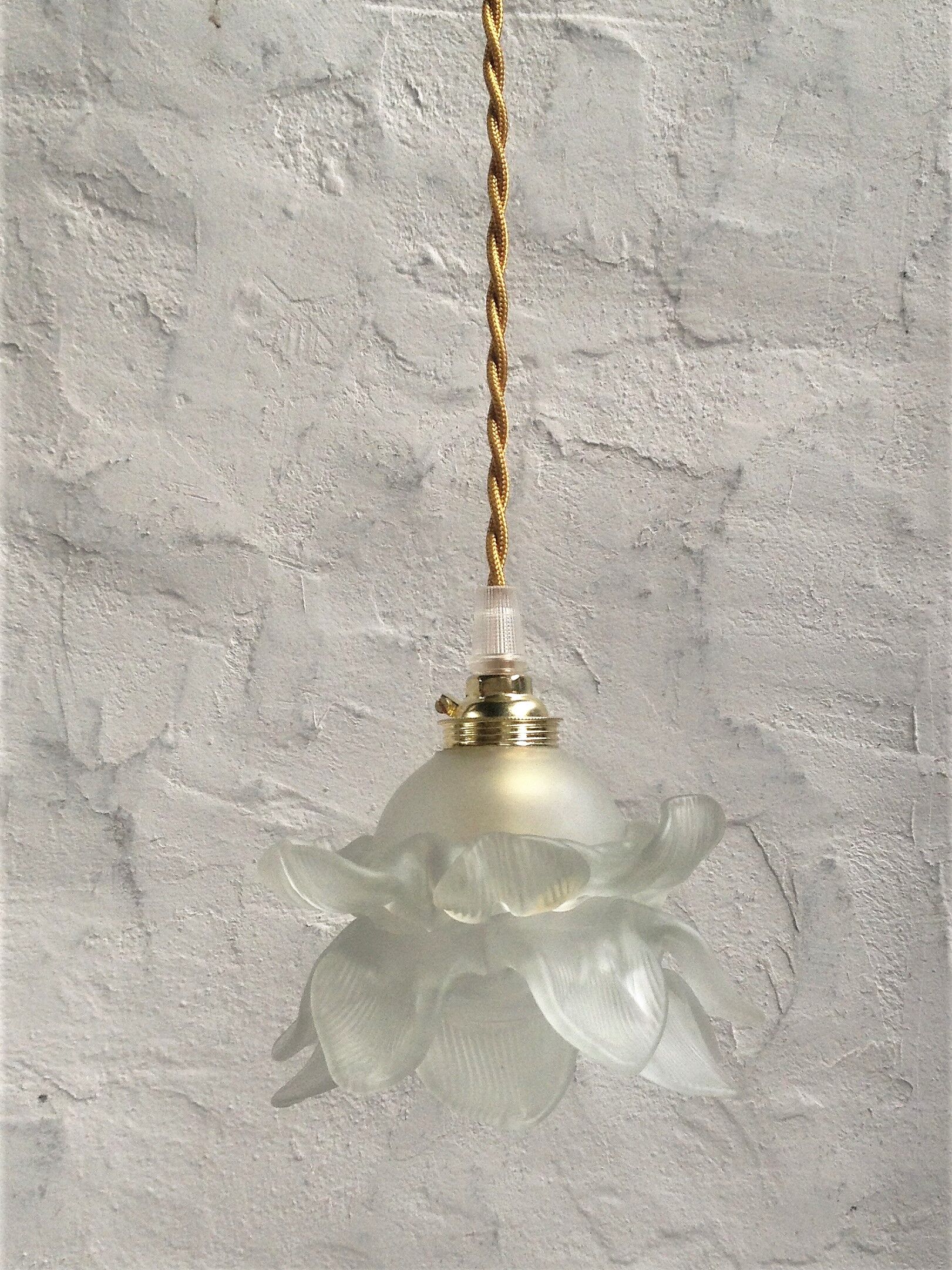 Pink glass hand lamp