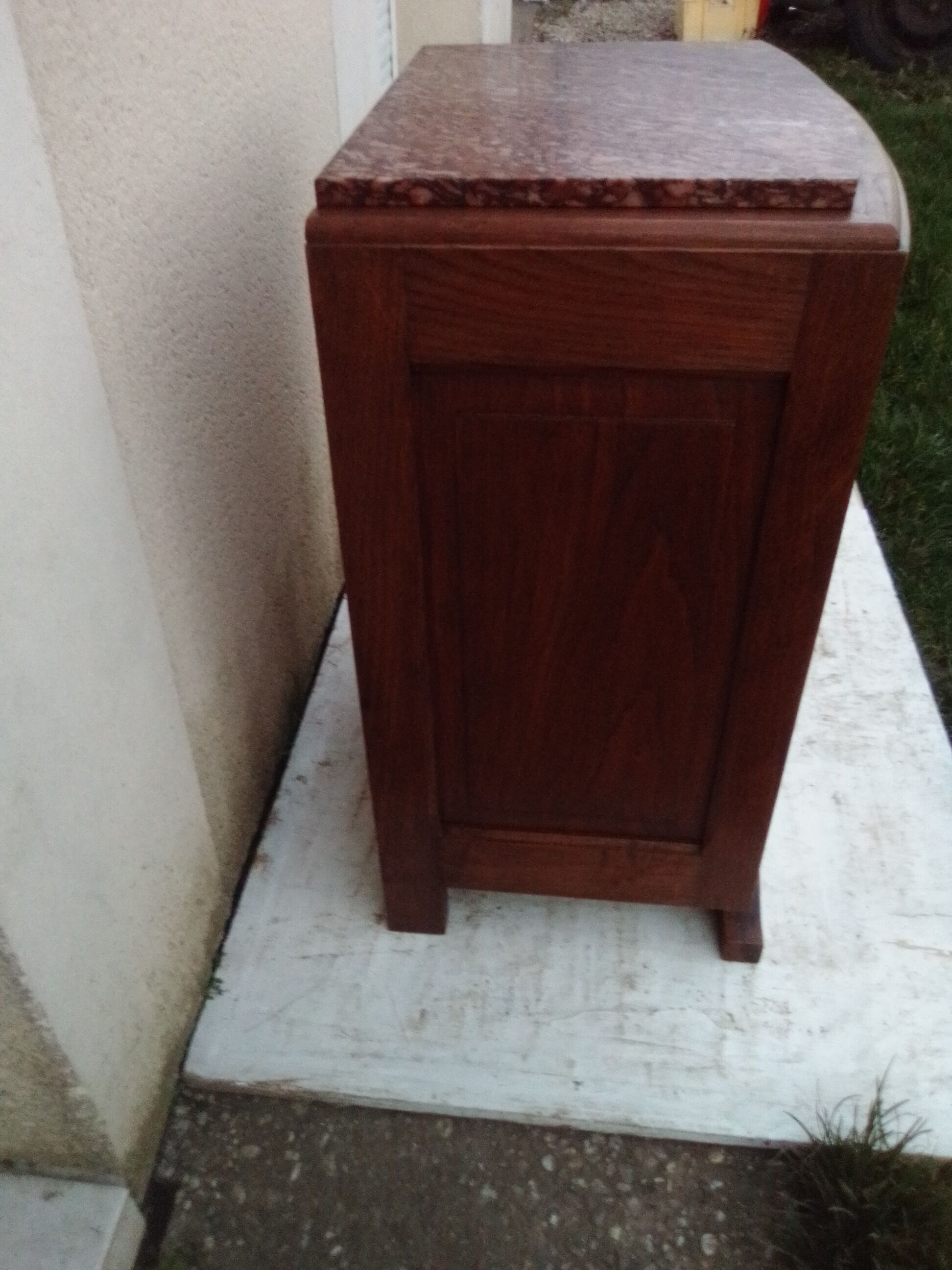 Art deco bedside table top marble door on the left