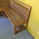 Vintage french beech wooden sauna or salon corner bench, second half 20th century