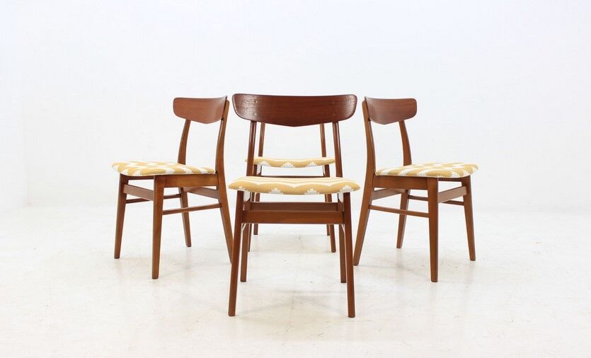 Suite de 4 chaises en teck  Selency