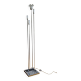 Modernist metal and glass floor lamp
