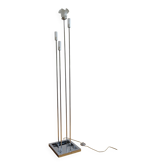 Modernist metal and glass floor lamp