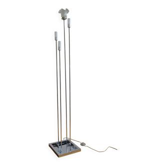 Modernist metal and glass floor lamp