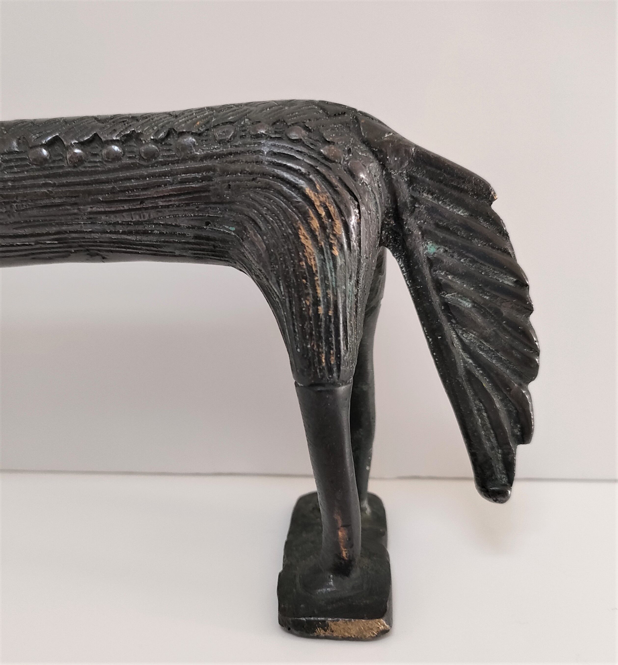Horse sculptural brass solid patina black design